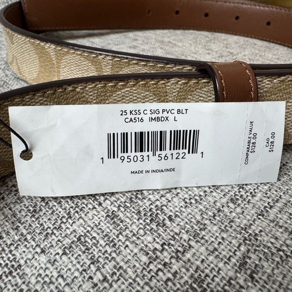 $79(PRICE FIRM) COACH Signature BuckleBelt,25 Mm - Picture 2 of 5